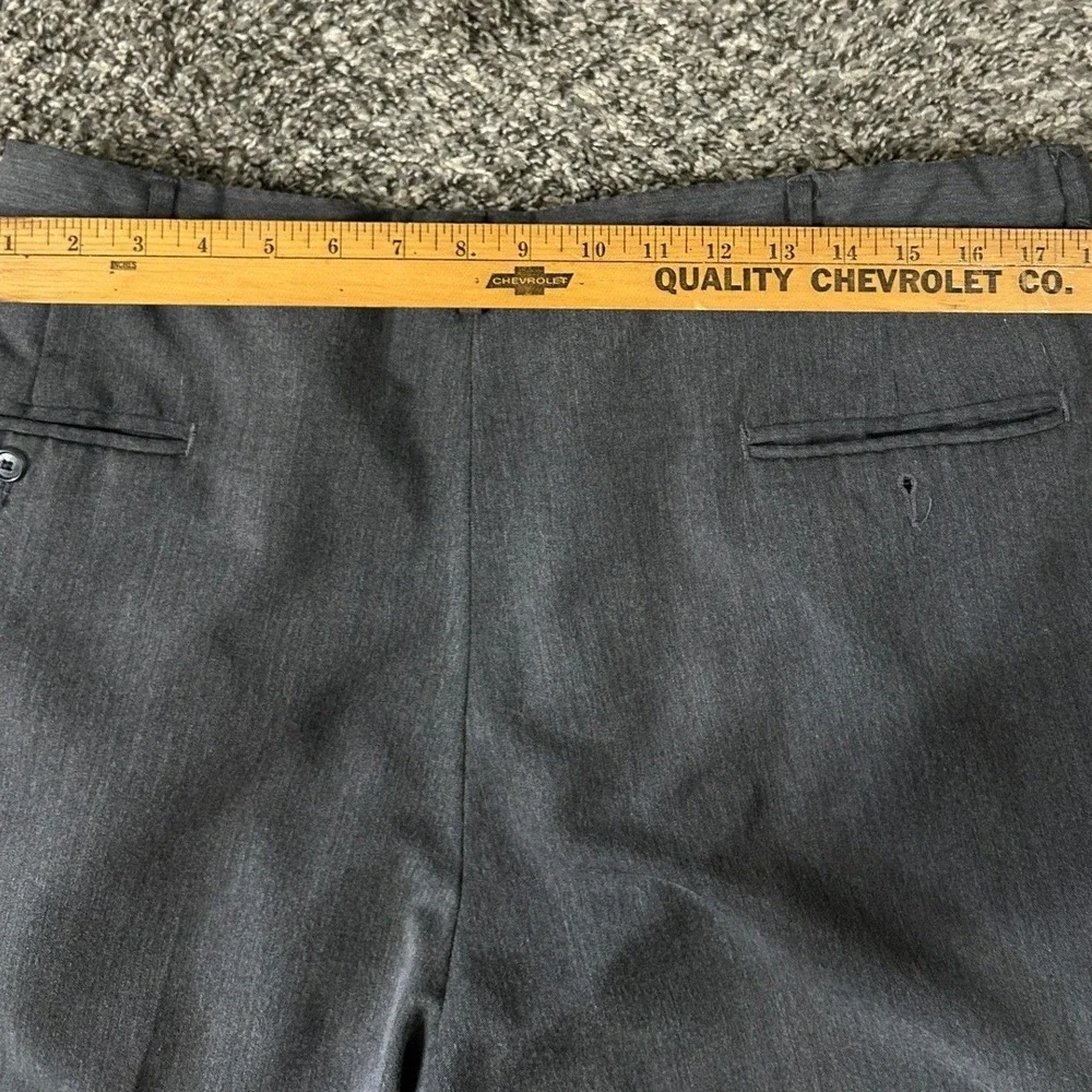 Haggar Mens Pleated Dress Pants 38x30 Gray Cuffed Dacron Rayon Trousers 249054